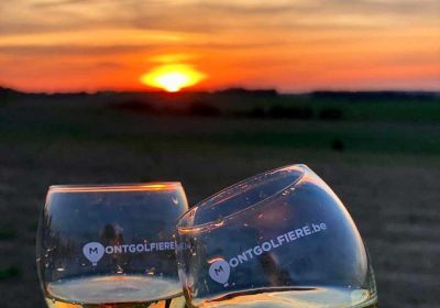 Décollage montgolfiere au champagne